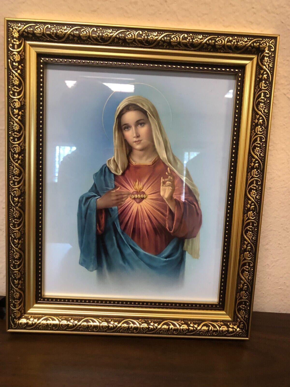 Immaculate Heart of Mary religious picture frame by Bob and Penny Lord, detailed Christian print for spiritual decor.