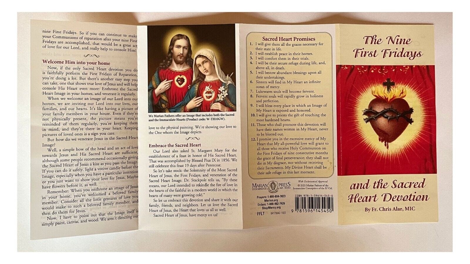 The Nine First Fridays and Sacred Heart Devotion 4 Panel Pamphlet 5 Pack - Bob and Penny Lord Journeys of Faith