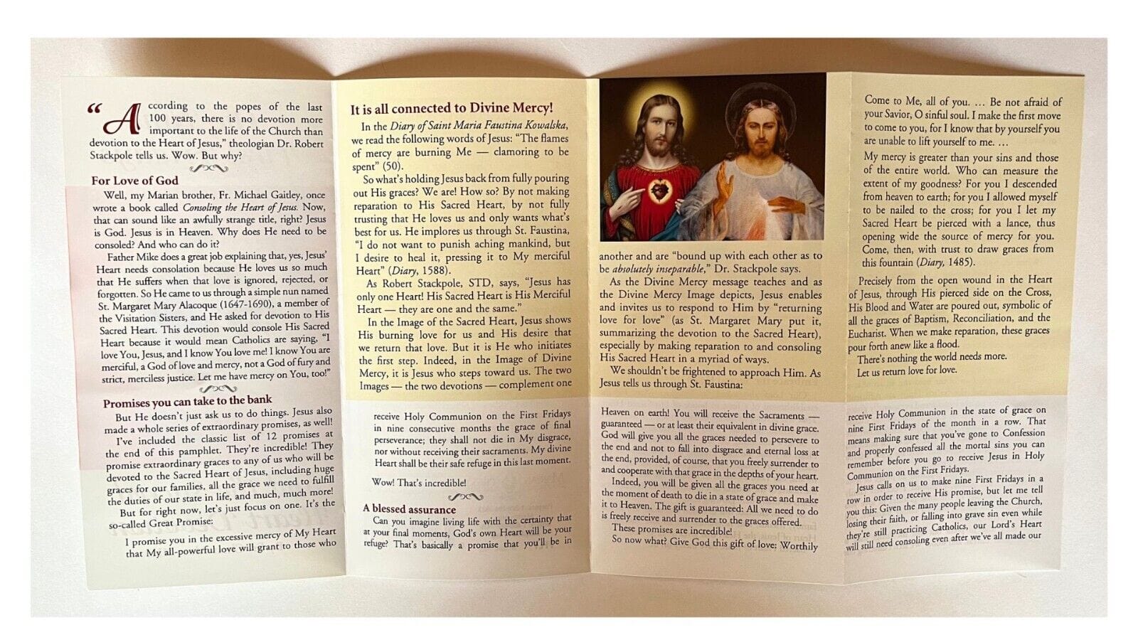 The Nine First Fridays and Sacred Heart Devotion 4 Panel Pamphlet 5 Pack - Bob and Penny Lord Journeys of Faith