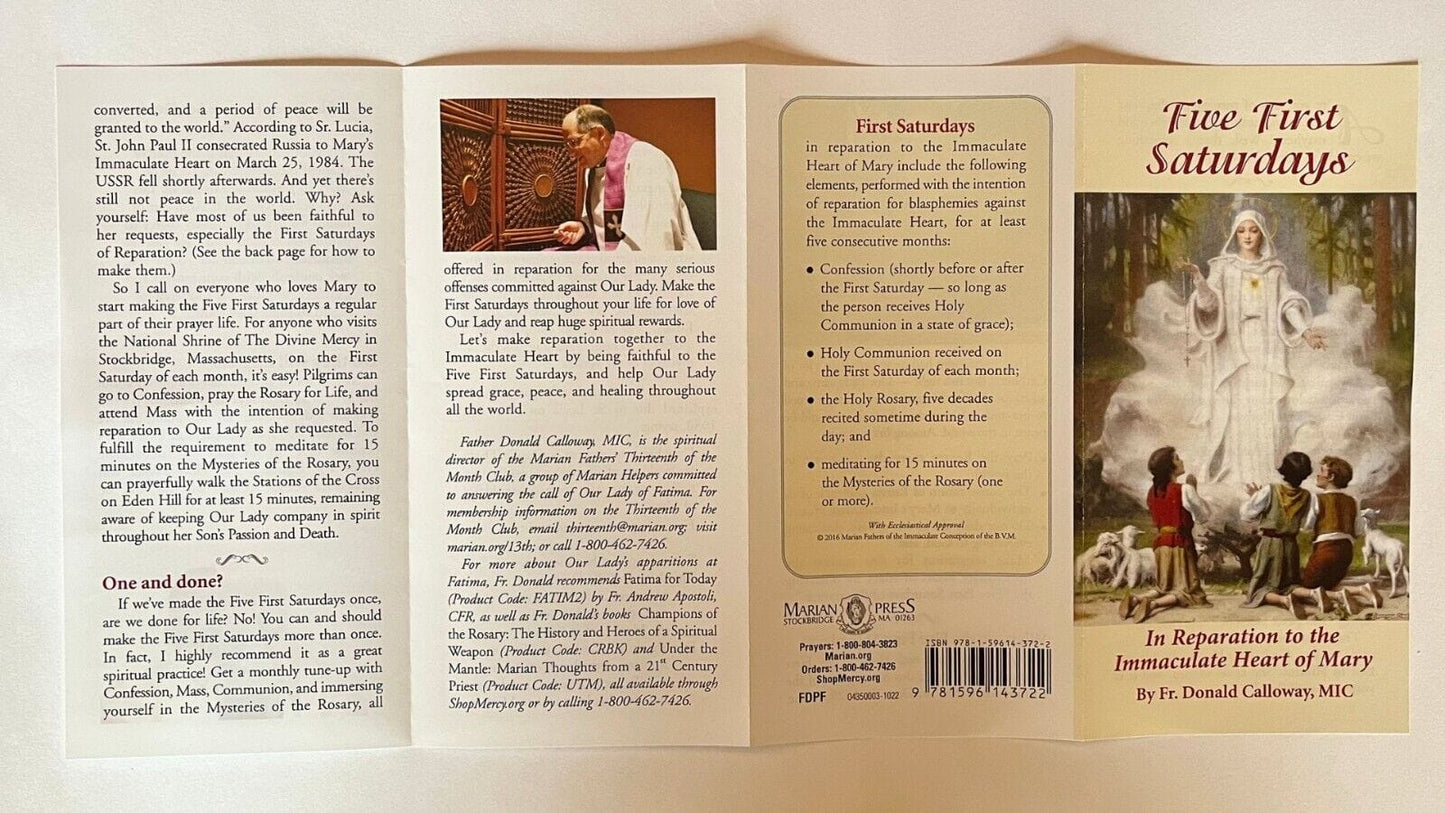 The Five First Saturdays In Reparation to the Immaculate Heart 4 Panel 5 Pack - Bob and Penny Lord Journeys of Faith