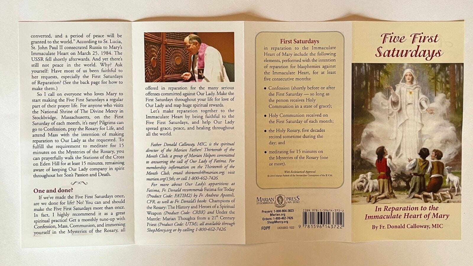 The Five First Saturdays In Reparation to the Immaculate Heart 4 Panel 5 Pack - Bob and Penny Lord Journeys of Faith
