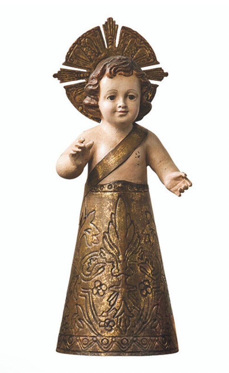 Vintage Santo Nino del Dolor statue, 14.5-inch religious figurine for home décor, Unbranded sculpture.