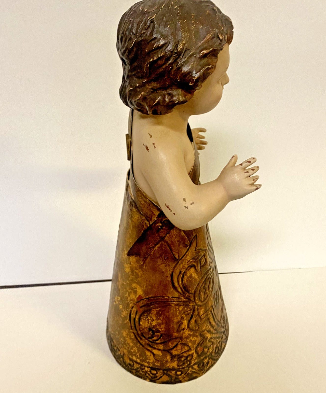 Vintage Santo Nino del Dolor 14.5-inch statue, unbranded home decor sculpture featuring religious figurine craftsmanship.