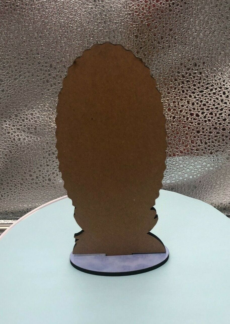 6-inch laser-etched Our Lady of Guadalupe wooden statue by Bob and Penny Lord Journeys of Faith, detailed religious Christian figure.