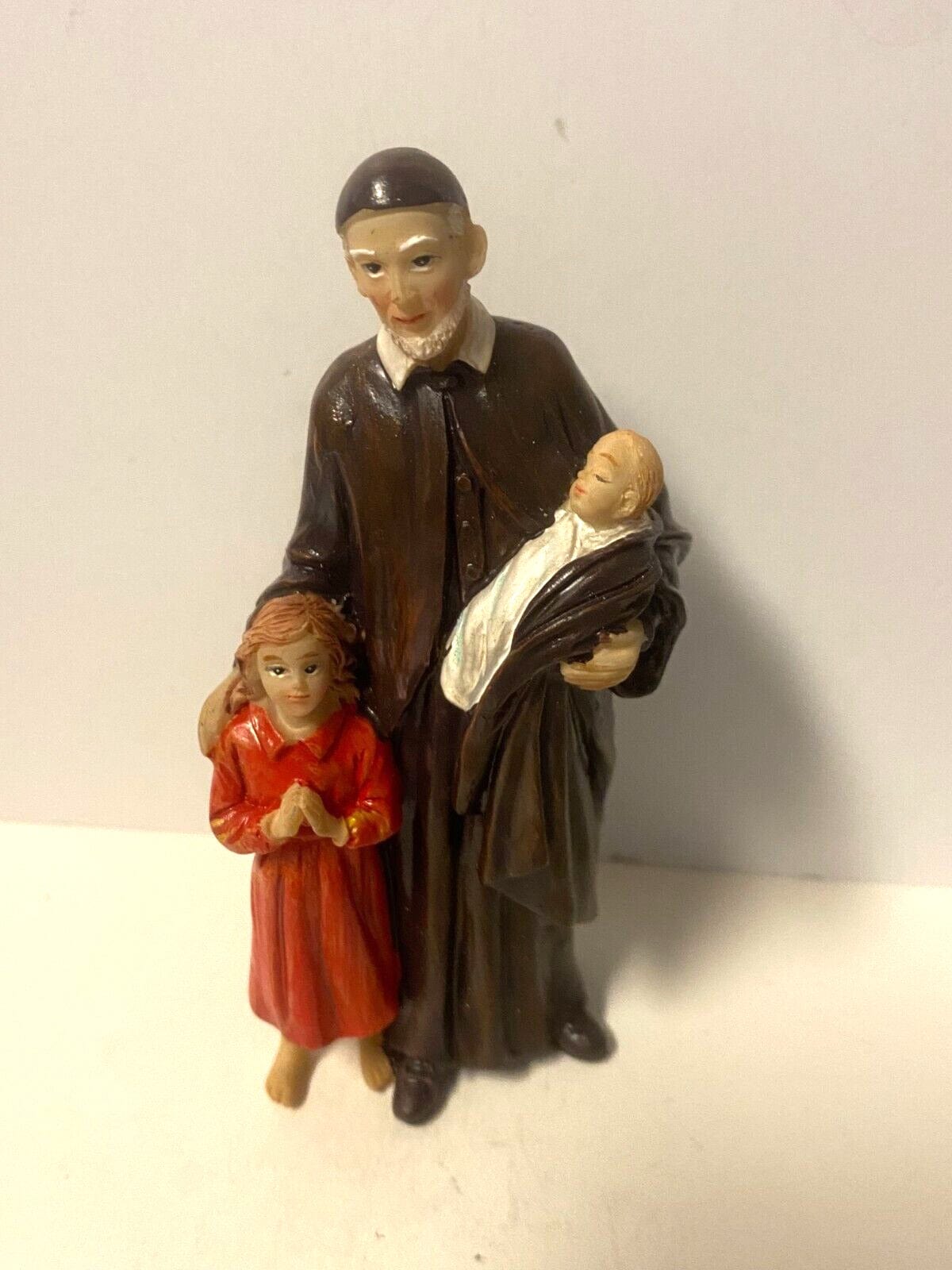Saint Vincent de Paul Small 3.5"  Statue, + Bio & Prayer Card, New #RM-001 - Bob and Penny Lord Journeys of Faith