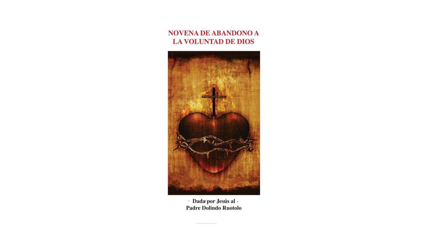 Novena de Abandono a La Voluntad De Dios Tarjeta de oración Espanol - Bob and Penny Lord Journeys of Faith