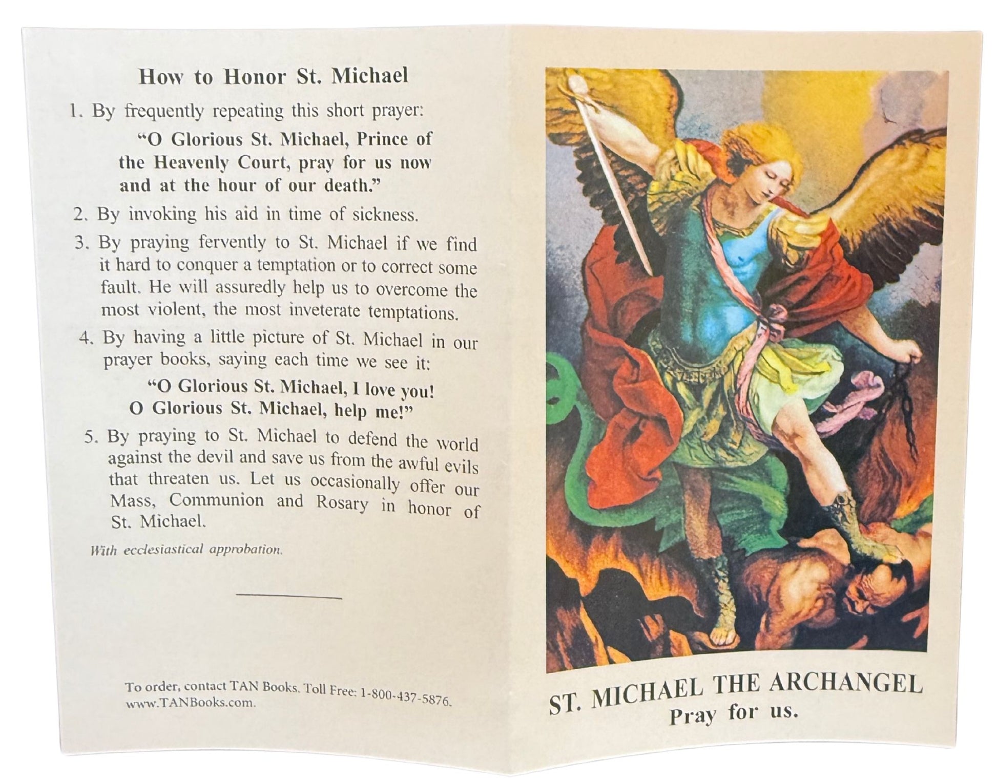 Saint Michael the Archangel Pray for Us Prayer Card - Journeys of Faith