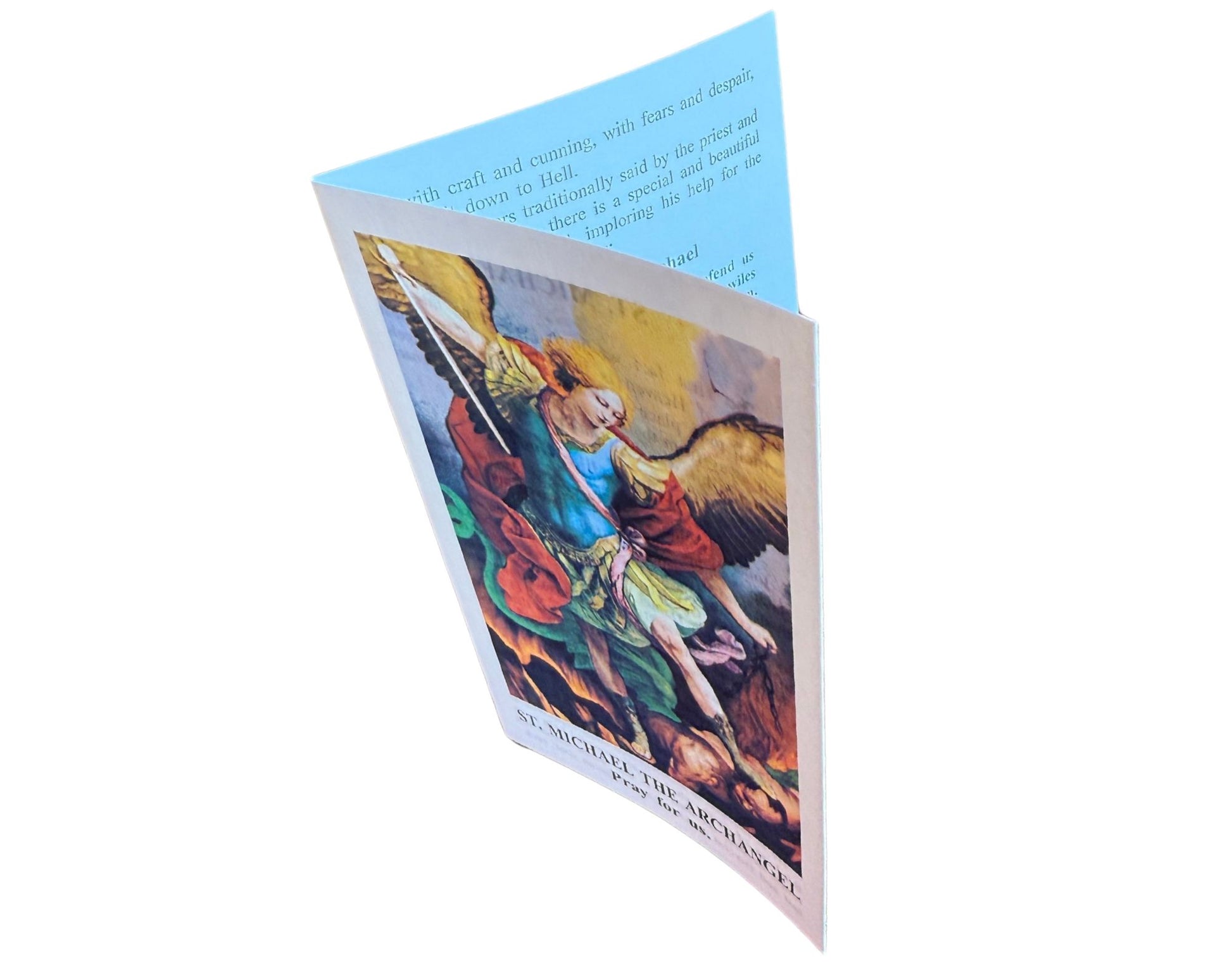 Saint Michael the Archangel Pray for Us Prayer Card - Journeys of Faith
