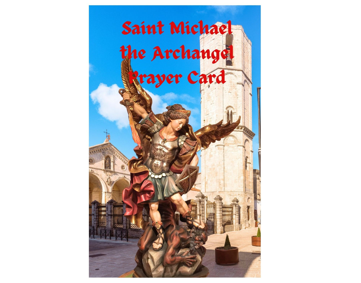 Saint Michael the Archangel Prayer Card with Vision of Pope Leo XIII - Journeys of Faith