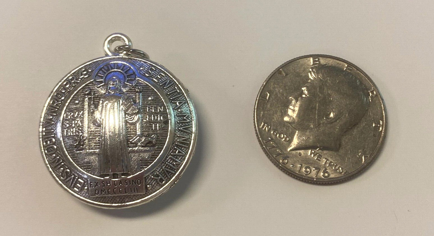 Saint Benedict Silver Tone Medal,  New #9 - Journeys of Faith