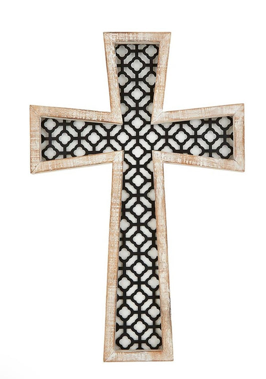 Arabesque Art Wood & Metal  17"  Wall Cross, New #AB-213 - Journeys of Faith