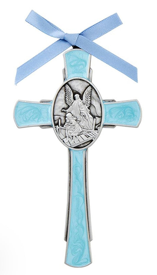 Boy's Guardian Angel Blue  Crib Cross, New, #AB-161-1 - Journeys of Faith