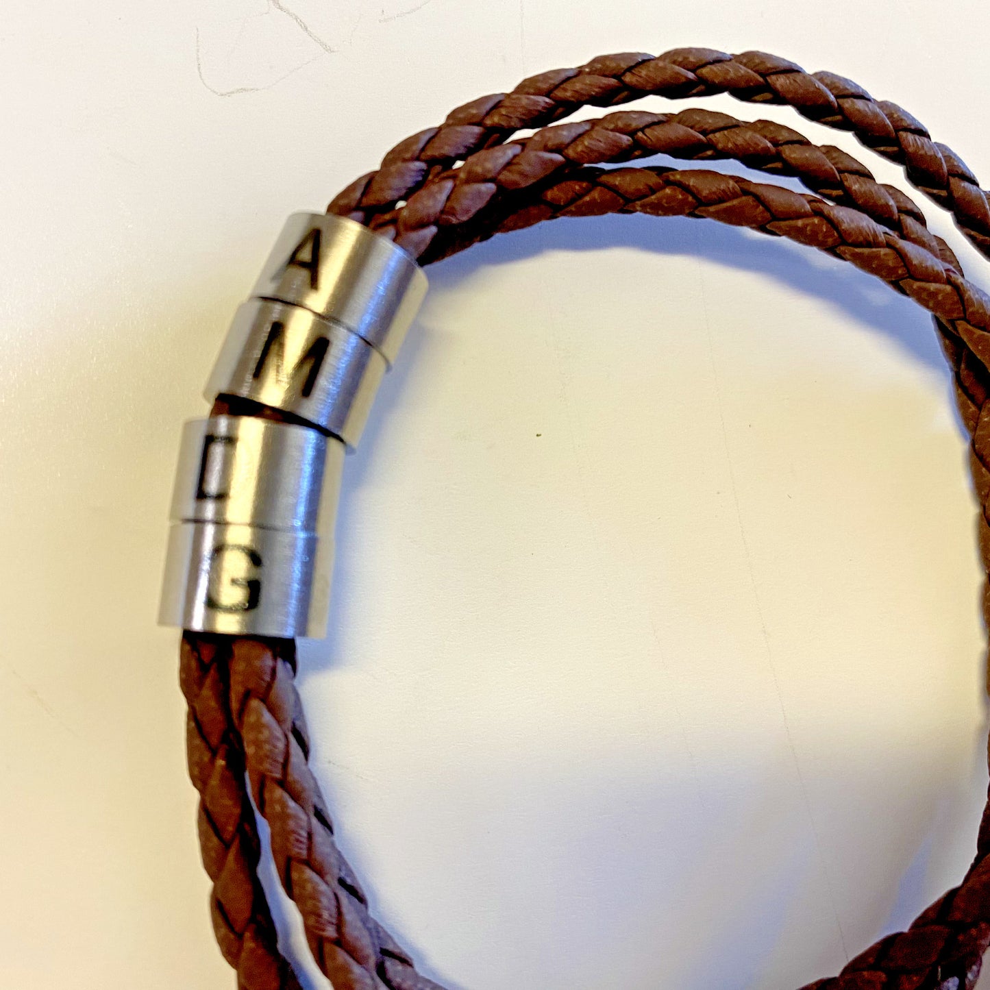 "For the Great Glory" AMDG Brown Wrap Bracelet, New #MD-097 - Journeys of Faith