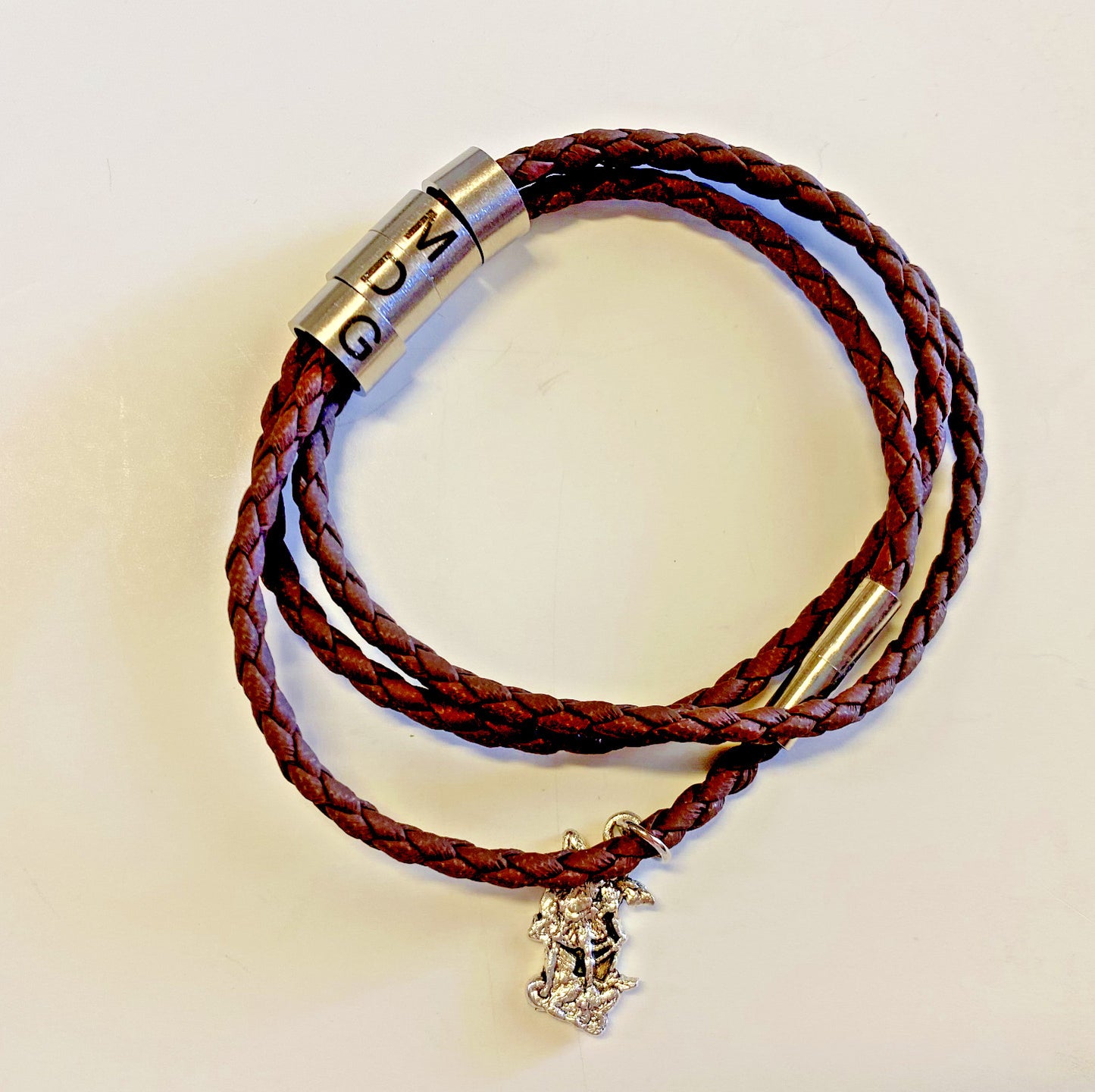 "For the Great Glory" AMDG Brown Wrap Bracelet, New #MD-097 - Journeys of Faith