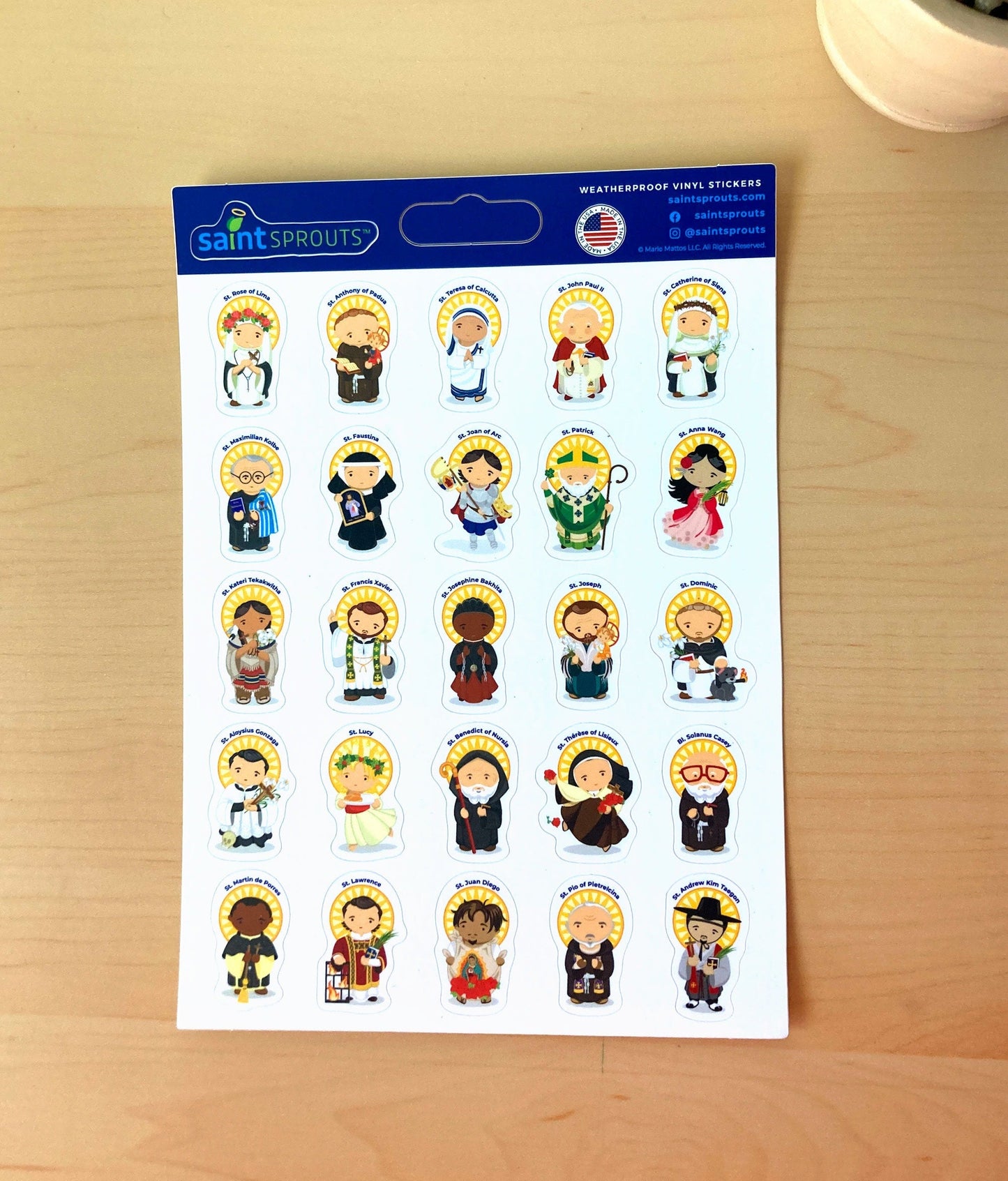 All Saints Sticker Sheet / Bullet Journal Saint Sticker Sheet: Version 1 - Journeys of Faith
