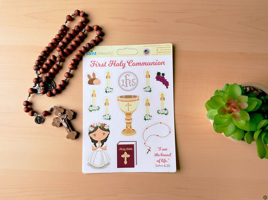 First Communion Sticker Sheet / Girl's First Holy Communion Sticker Sheet - Journeys of Faith
