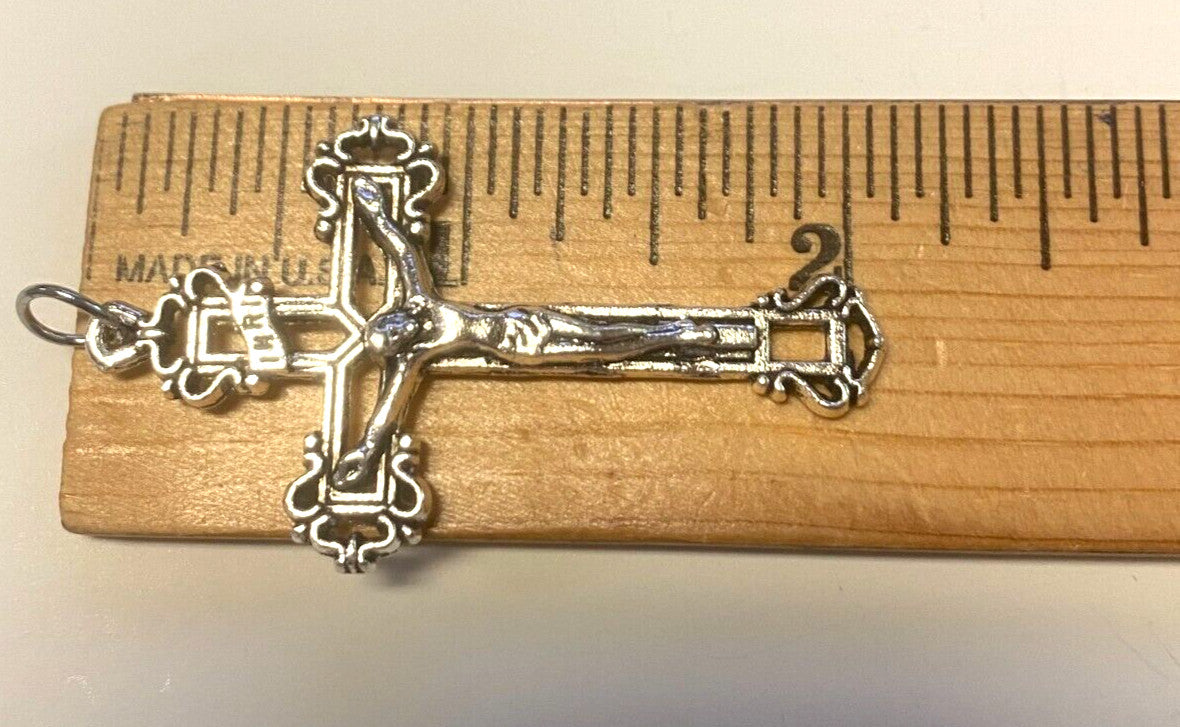 Celtic  Crucifix Pendant 2" Silver Plated,  New #16 - Journeys of Faith