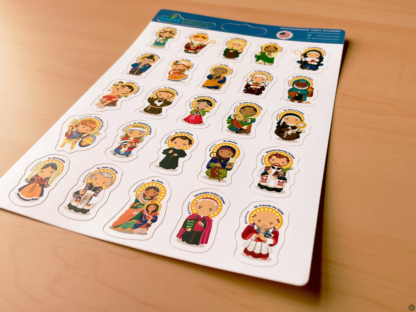 All Saints Sticker Sheet / Bullet Journal Saint Sticker Sheet: Version 2 - Journeys of Faith