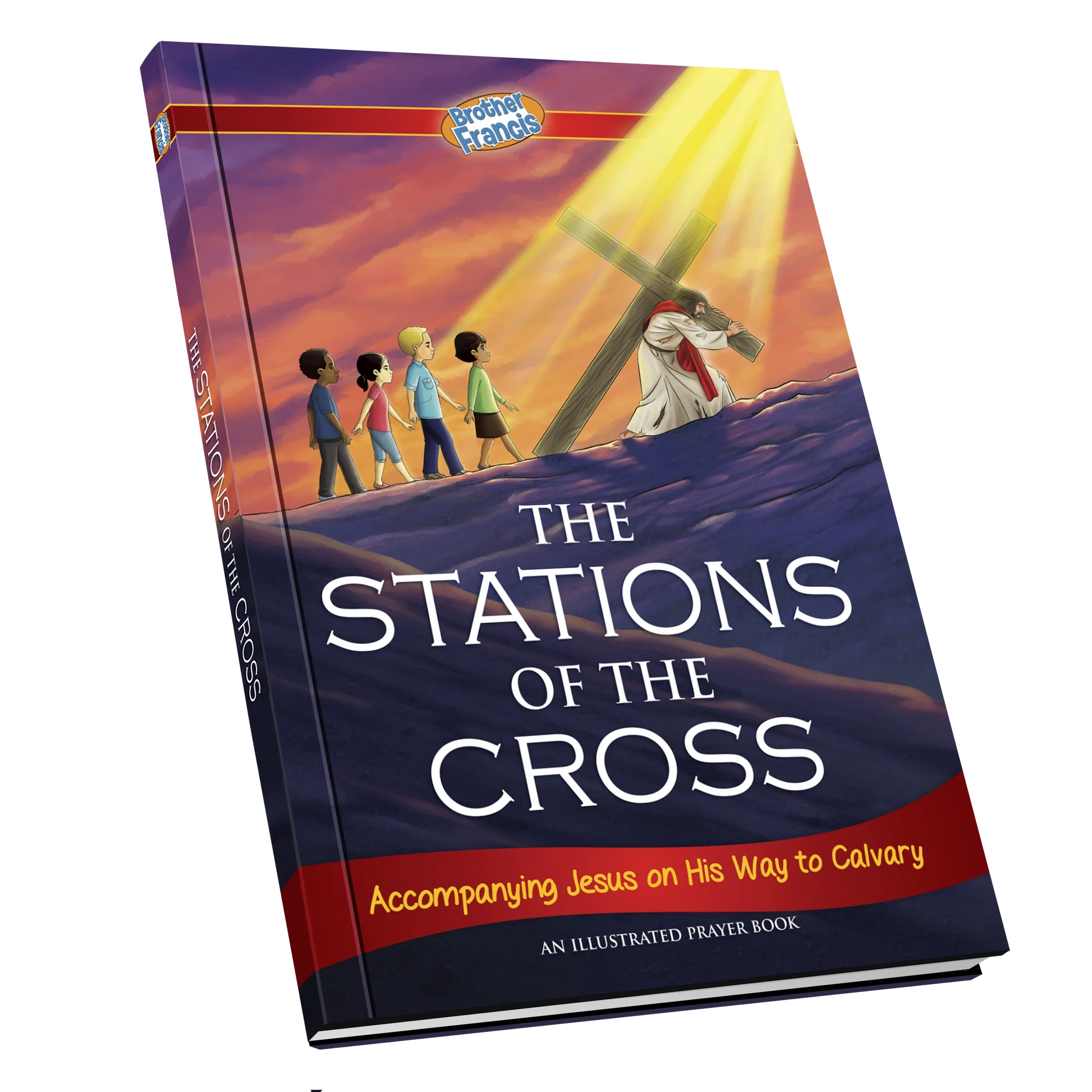 Brother Francis The Stations of the Cross book with illustrated pages and devotional content for prayer and reflection.