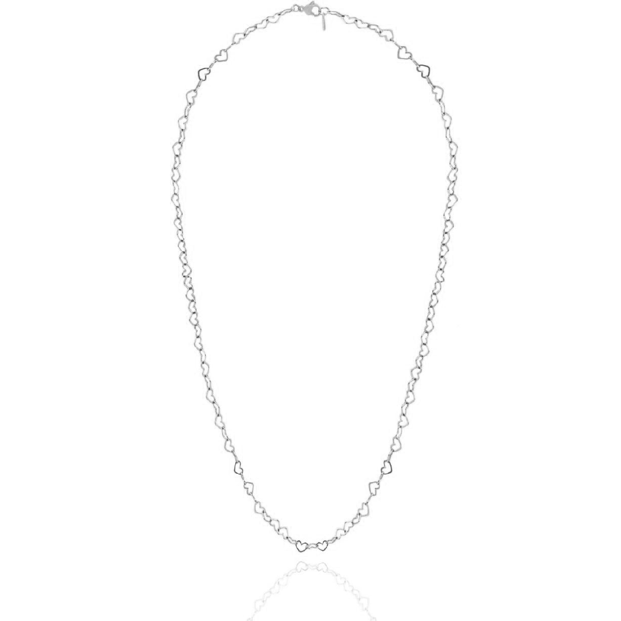 Gold and silver Joyful Hearts layering necklace by AMADI Jewelry featuring multiple heart-shaped pendants on delicate chains.