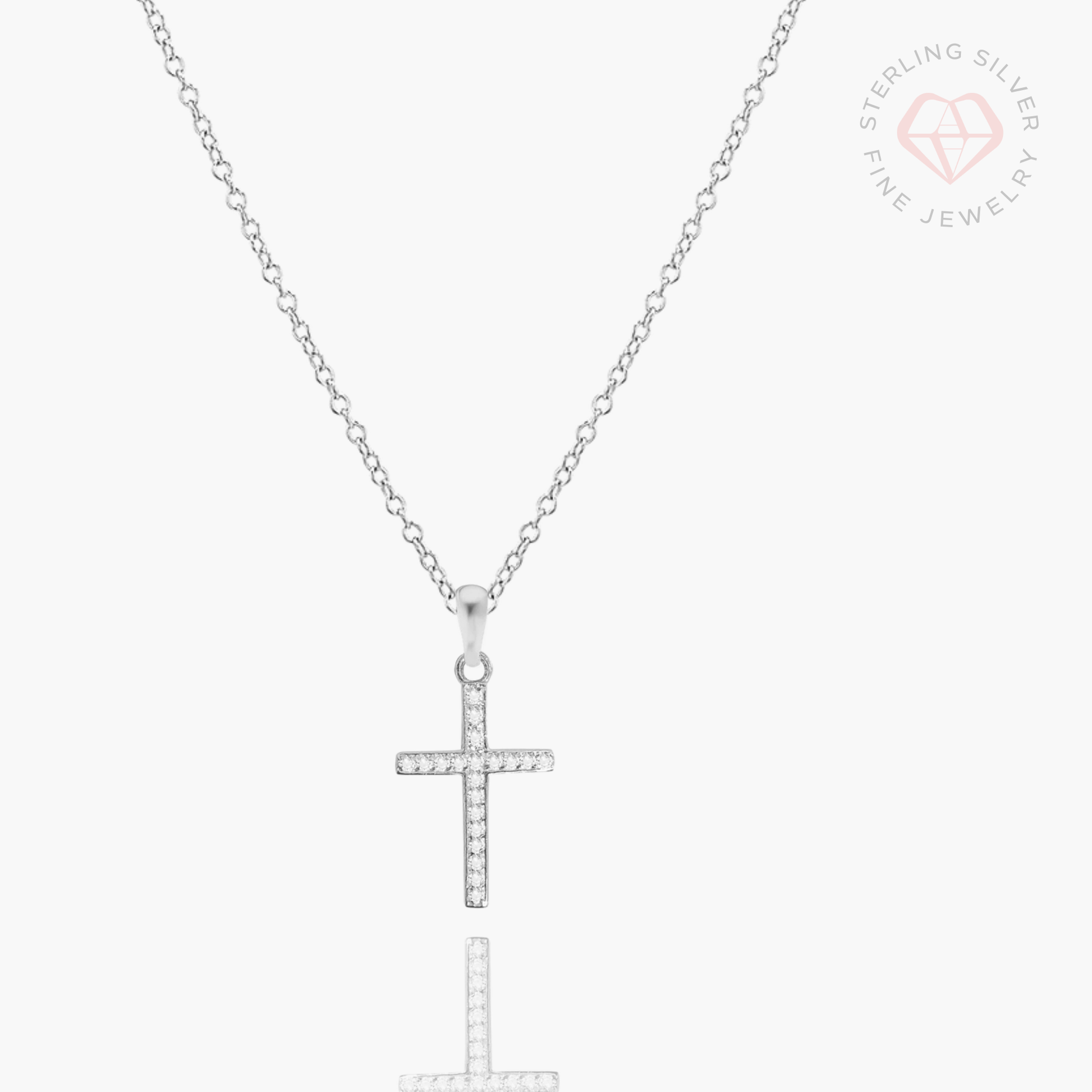 Gold vermeil and sterling silver cross necklace from AMADI Jewelry featuring a stylish and elegant design.