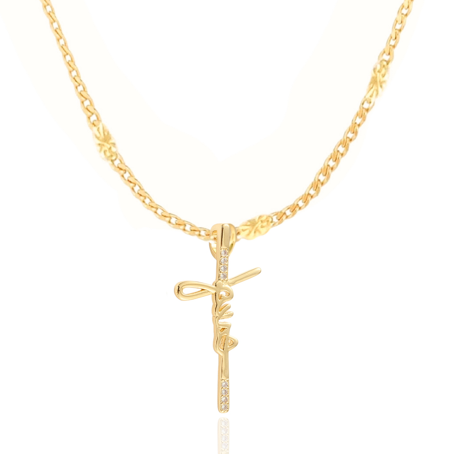 Close-up of AMADI Jewelry His Love Necklace with a delicate chain and heart-shaped pendant on a neutral background.