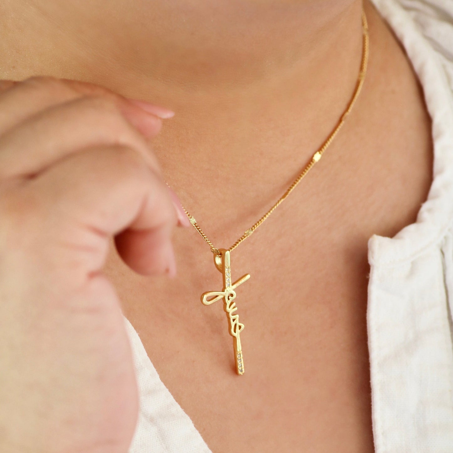 Silver His Love Necklace by AMADI Jewelry featuring a sleek pendant on a delicate chain, perfect for meaningful gift-giving.