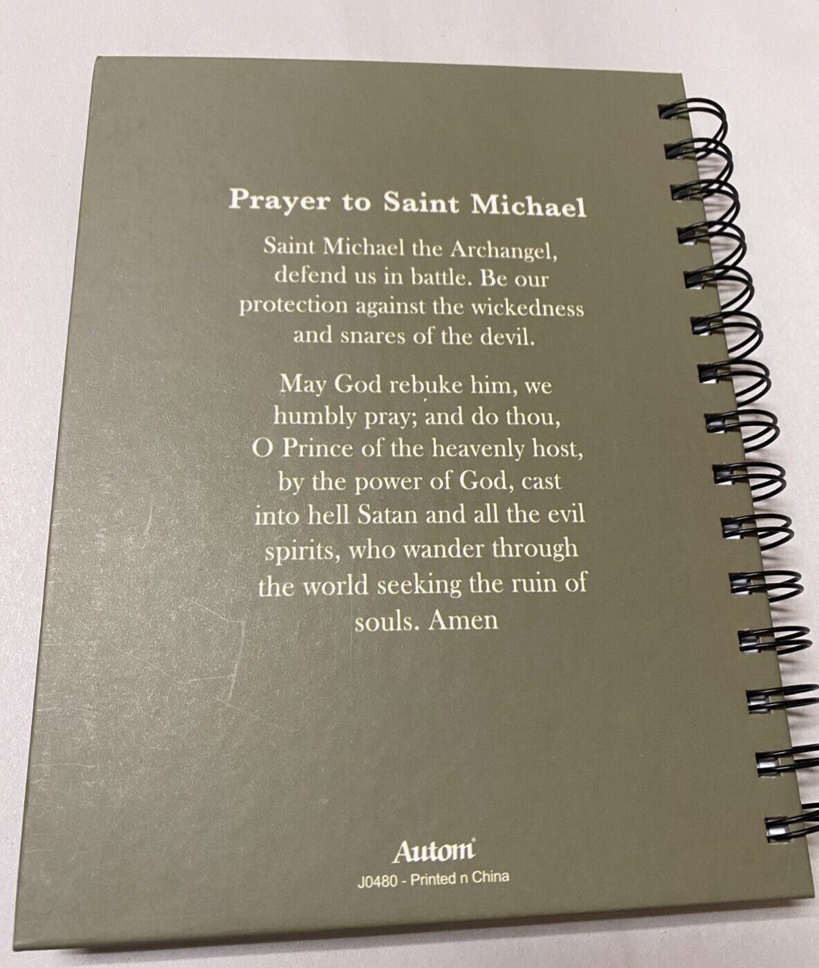 Saint Michael the Archangel spiral hardcover journal featuring religious Christian collectibles by Bob and Penny Lord.