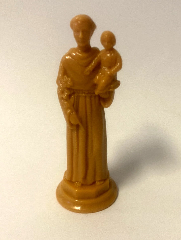 Small 3-inch Saint Anthony statue from Bob and Penny Lord Journeys of Faith, ideal for religious collectibles and spiritual decor.