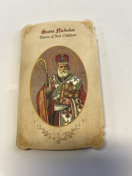 Saint Nicholas  Prayer folder + Medal, New - Journeys of Faith