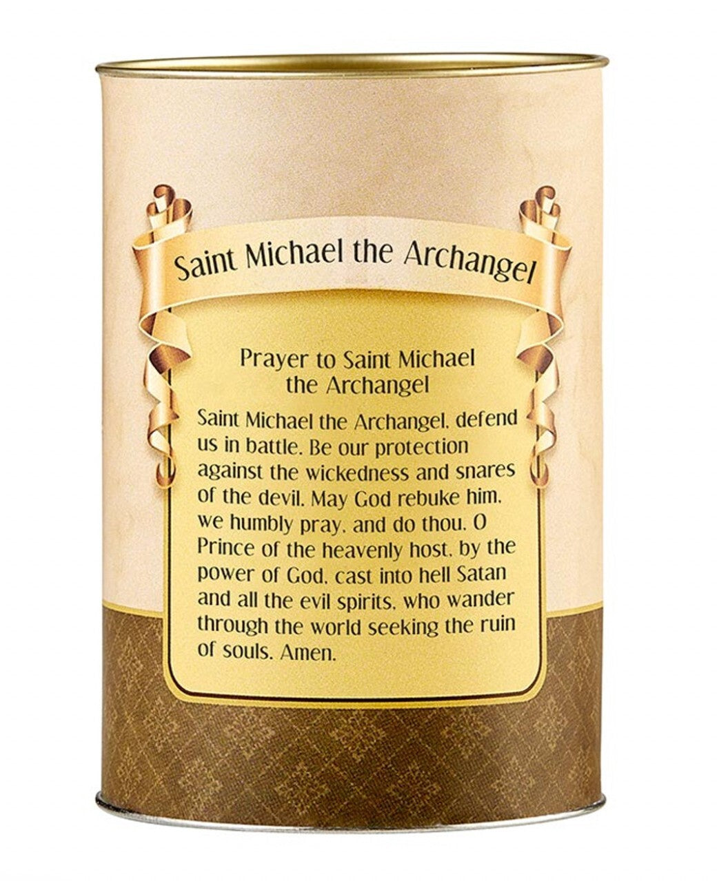 Saint Michael the Archangel 3.75-inch votive candle in a Christian holy card design, by Bob and Penny Lord.