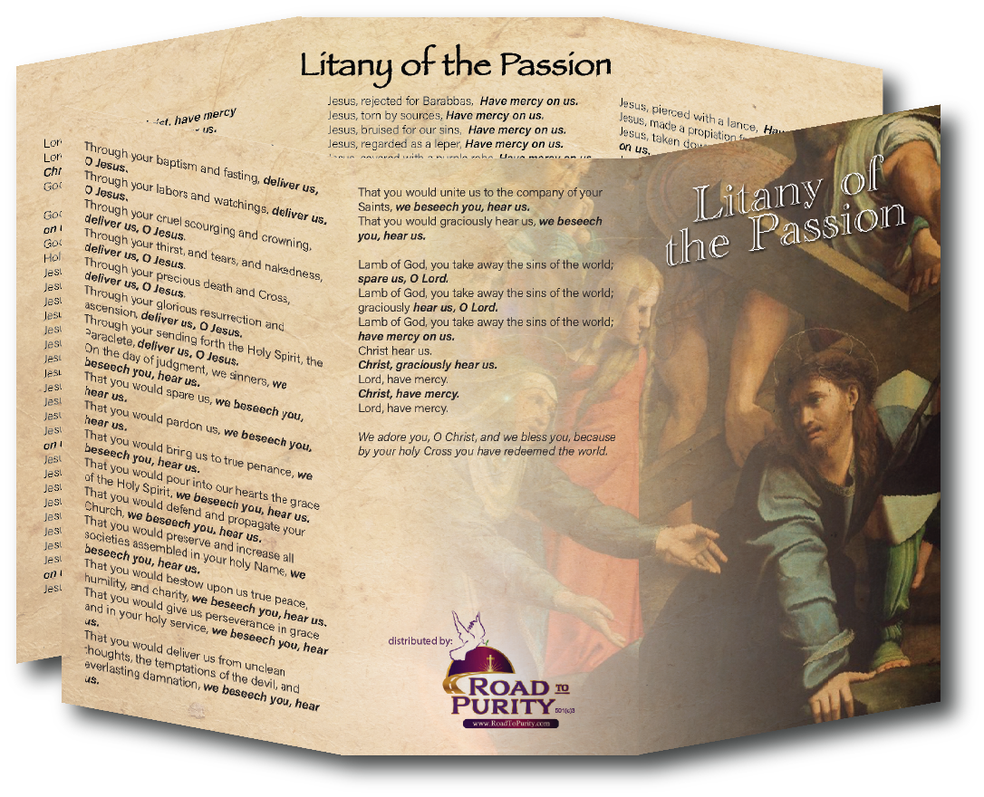 Litany of the Passion  - Prayer Card / 3" x 6" folded (c) - Journeys of Faith