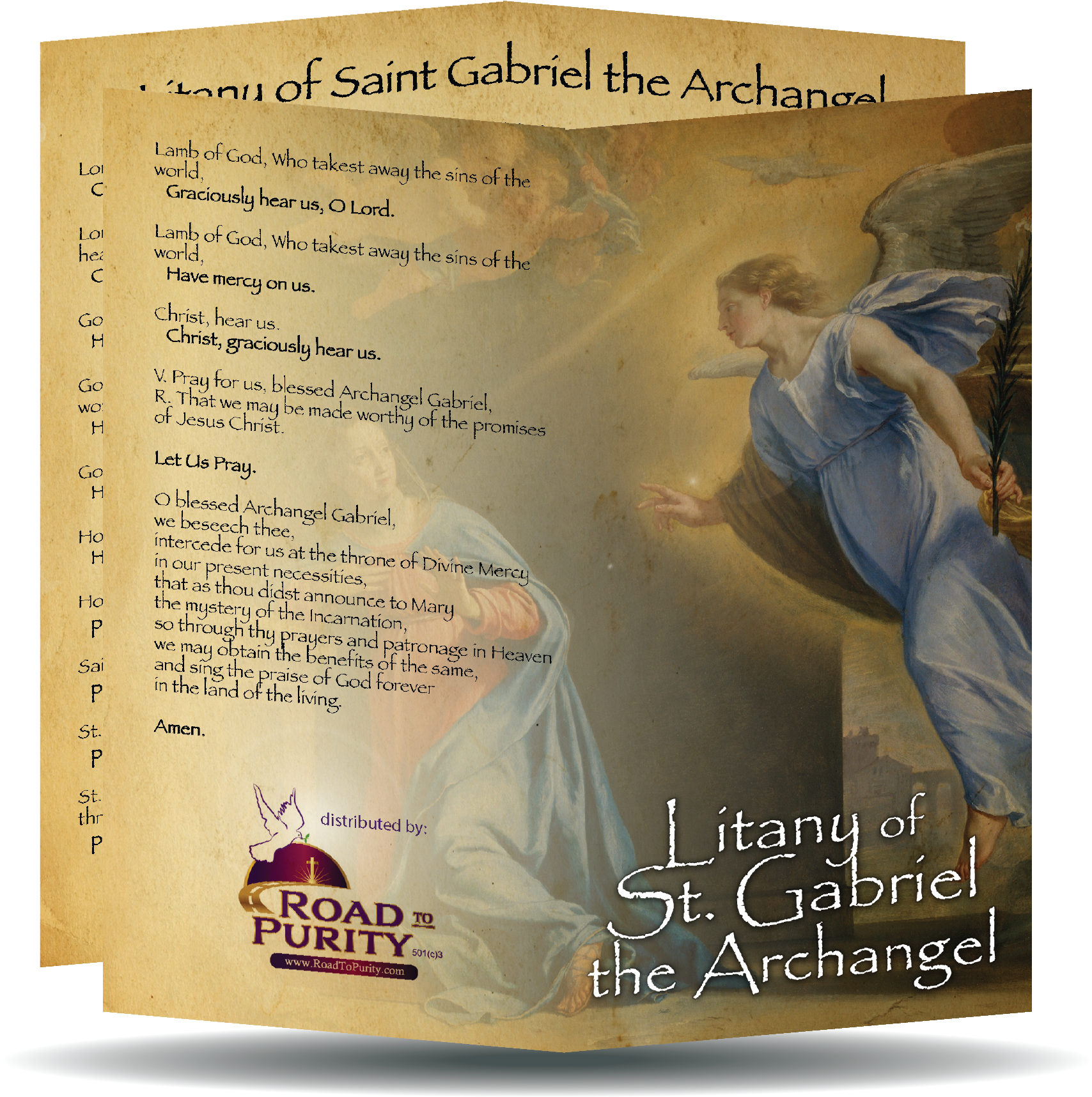 Litany of Saint Gabriel the Archangel  - Prayer Card / 3" x 6" folded (c) - Journeys of Faith