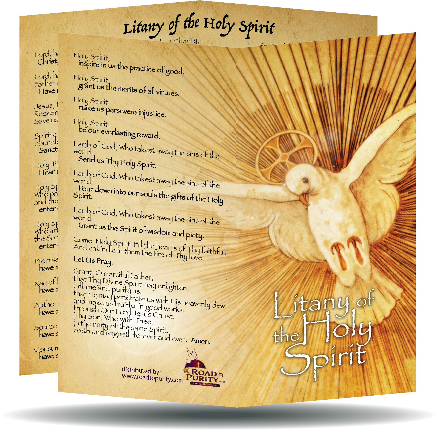 Litany to the Holy Spirit  - Prayer Card / 3" x 6" folded (c) - Journeys of Faith