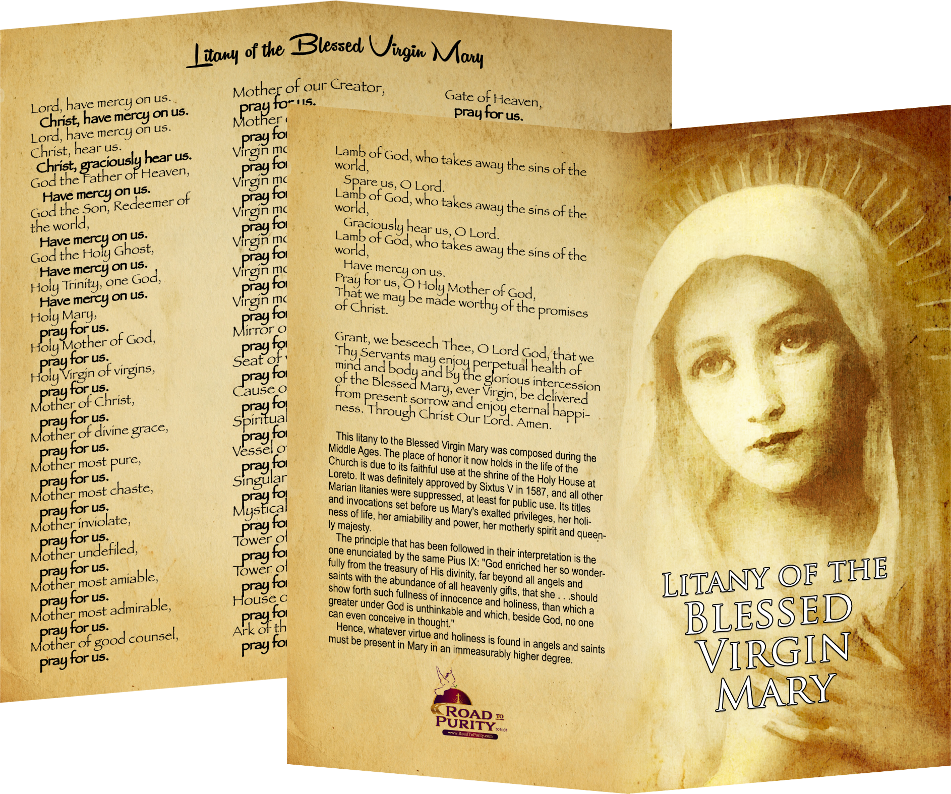 Litany of the Blessed Virgin Mary - Prayer Card / 3" x 6" folded (c) - Journeys of Faith