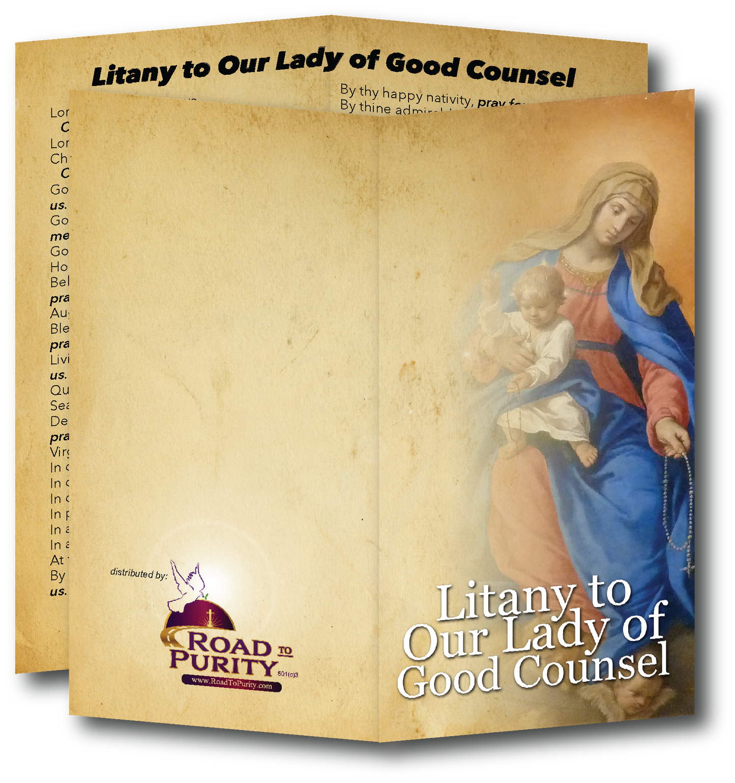 Litany to Our Lady of Good Counsel  - Prayer Card / 3" x 6" folded (c) - Journeys of Faith