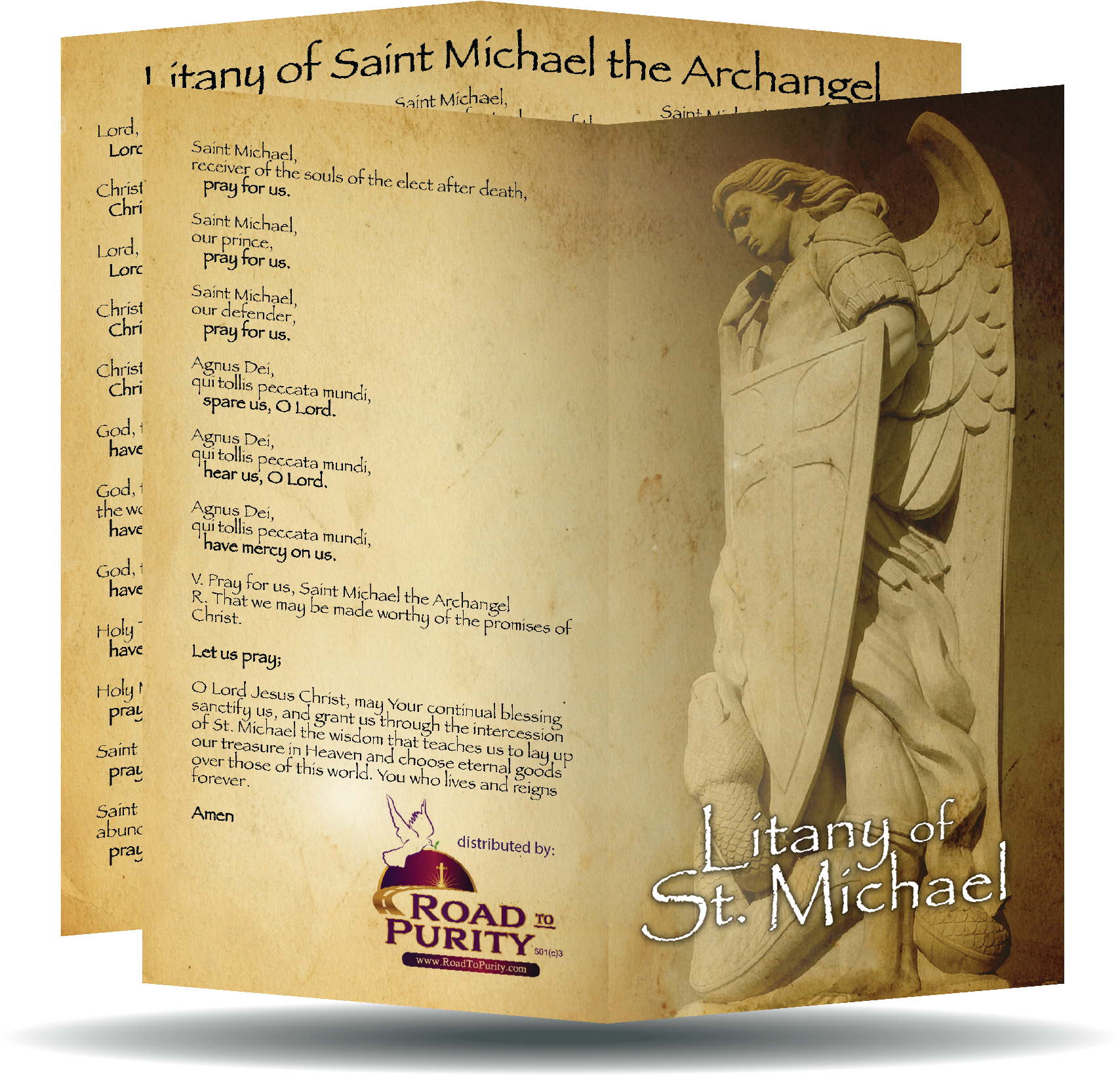 Litany of Saint Michael  - Prayer Card / 3" x 6" folded (c) - Journeys of Faith