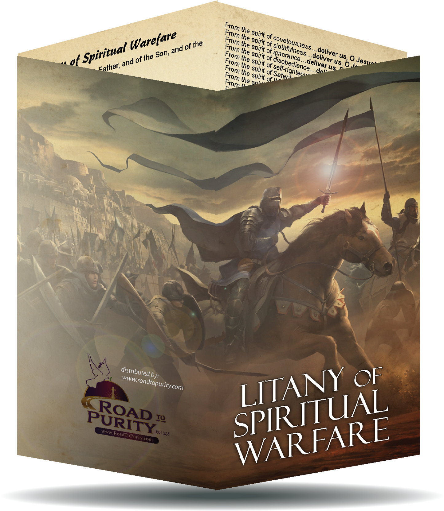 Litany of Spiritual Warfare - Prayer Card / 3" x 6" folded (c) - Journeys of Faith