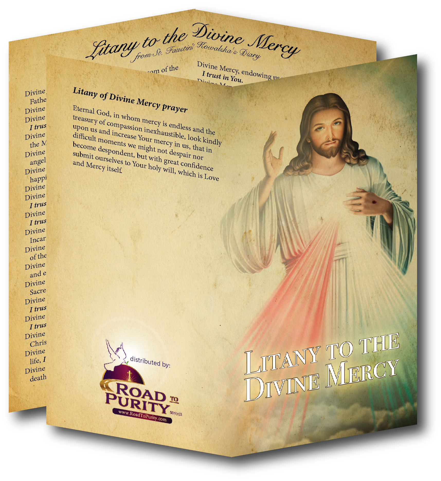 Litany to the Divine Mercy  - Prayer Card / 3" x 6" folded (c) - Journeys of Faith
