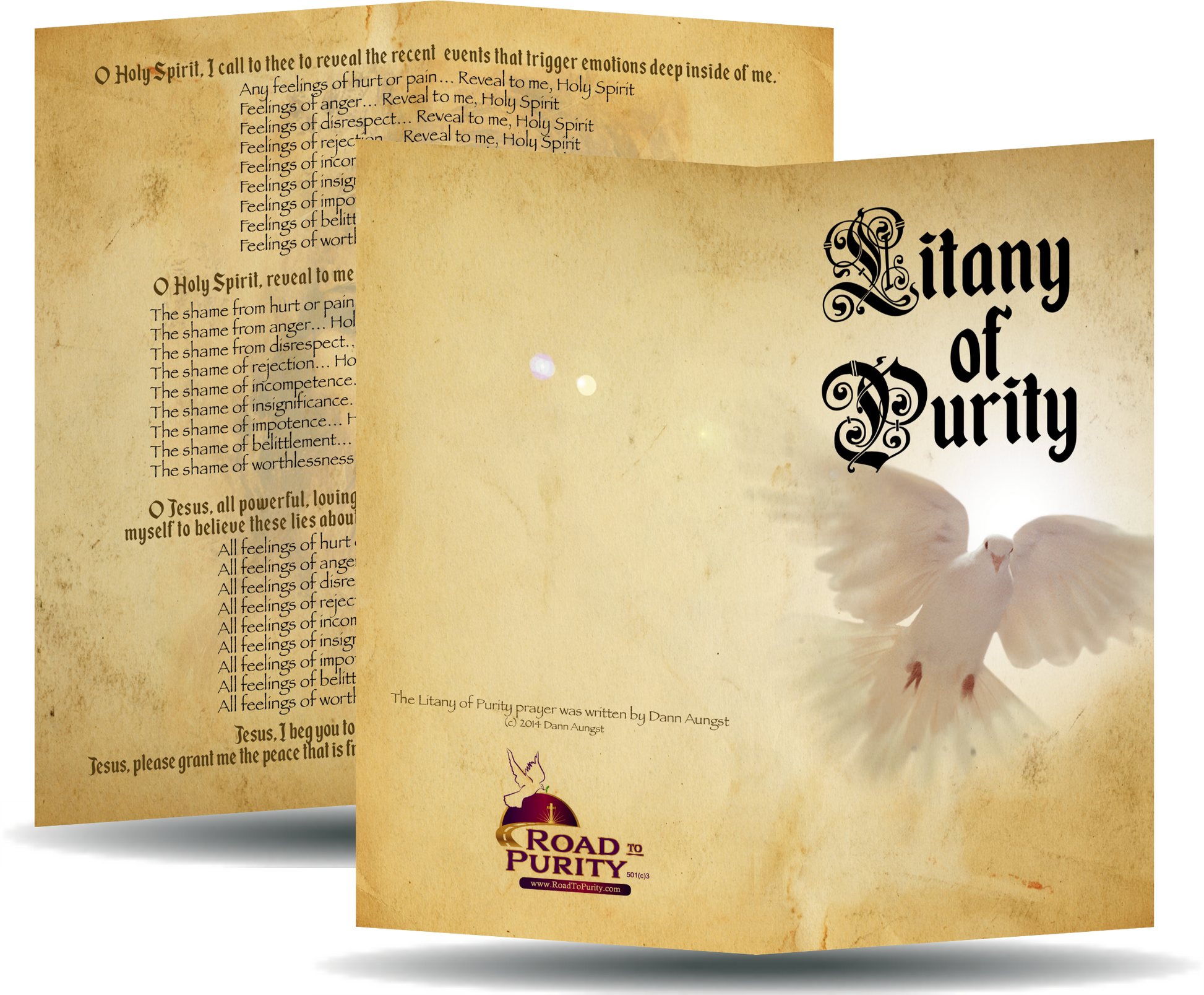 Litany of Purity - Prayer Card / 3" x 6" folded  (p) (c) - Journeys of Faith