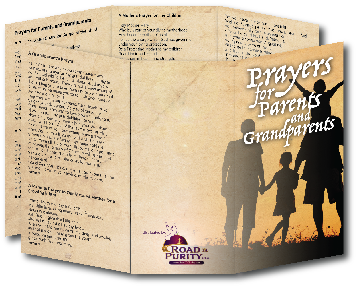 Prayers for Parents and Grandparents  - Prayer Card / 3" x 6" folded (c) - Journeys of Faith