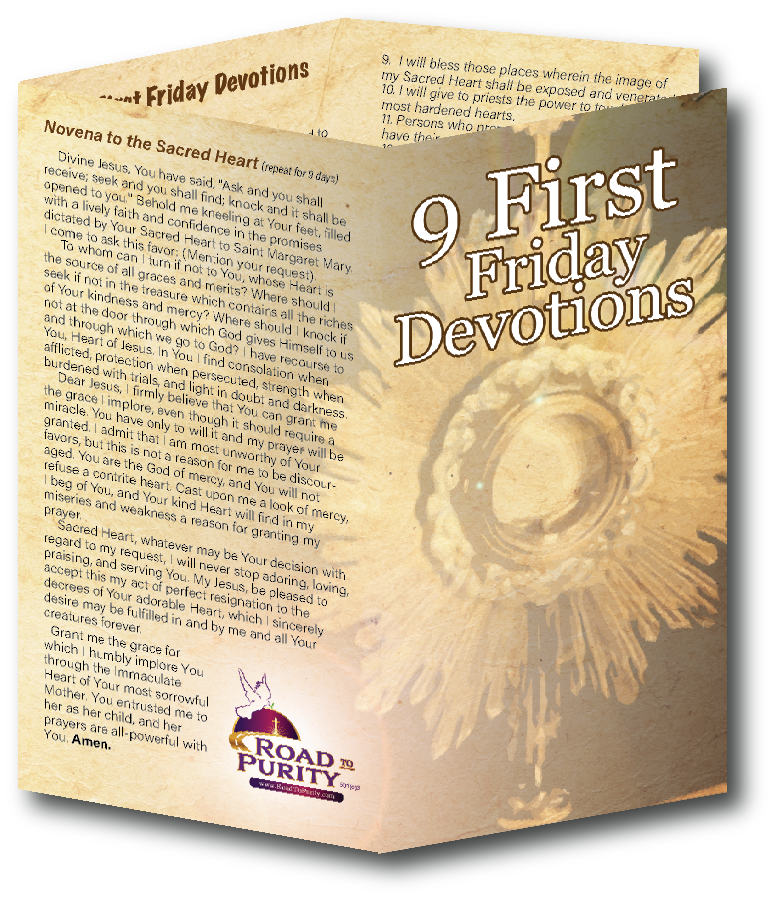 NEW! 9 First Friday Devotions - Prayer Card / 3" x 6" folded (c) - Journeys of Faith