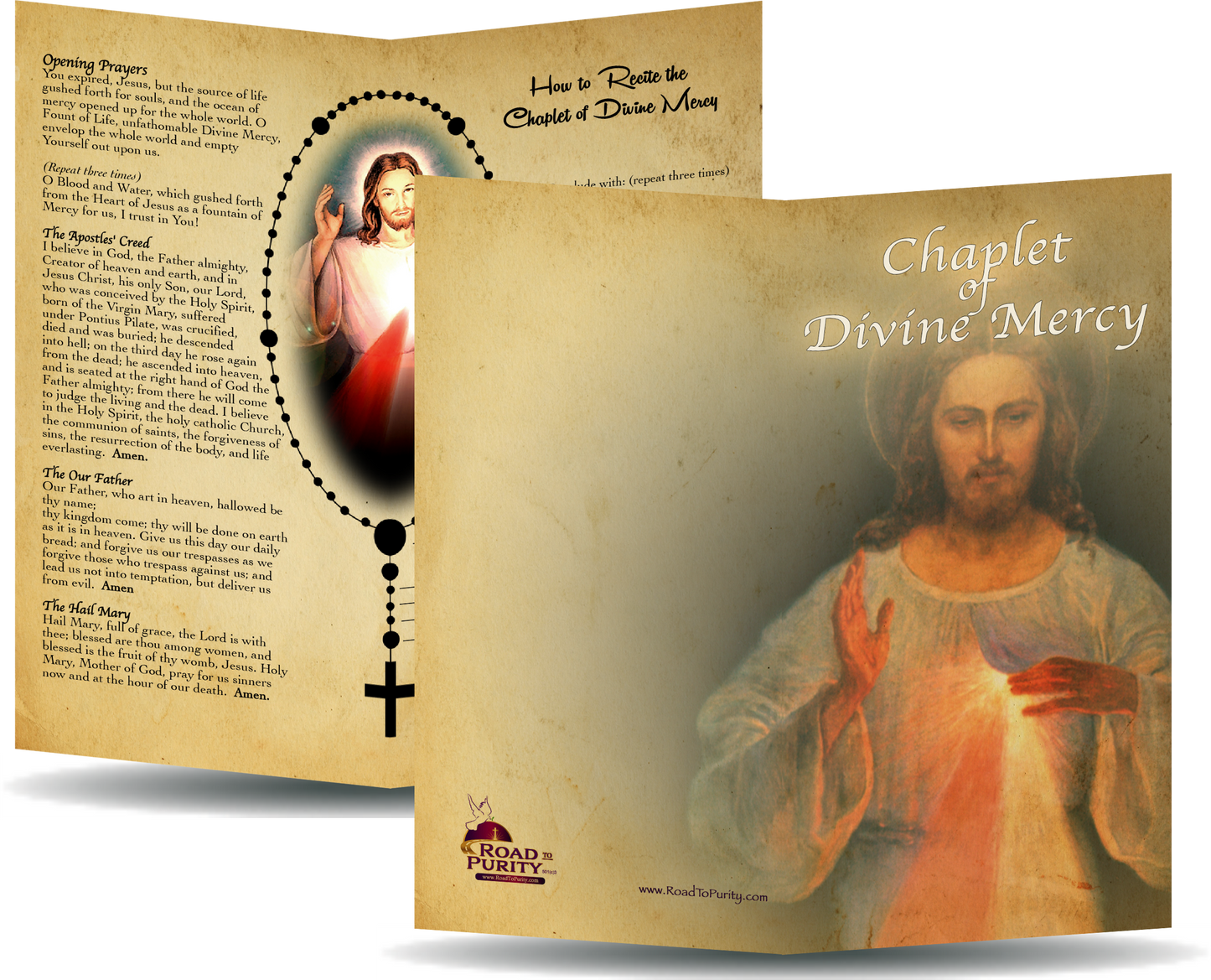 Chaplet of Divine Mercy - Prayer Card / 3x 6" folded (c) - Journeys of Faith