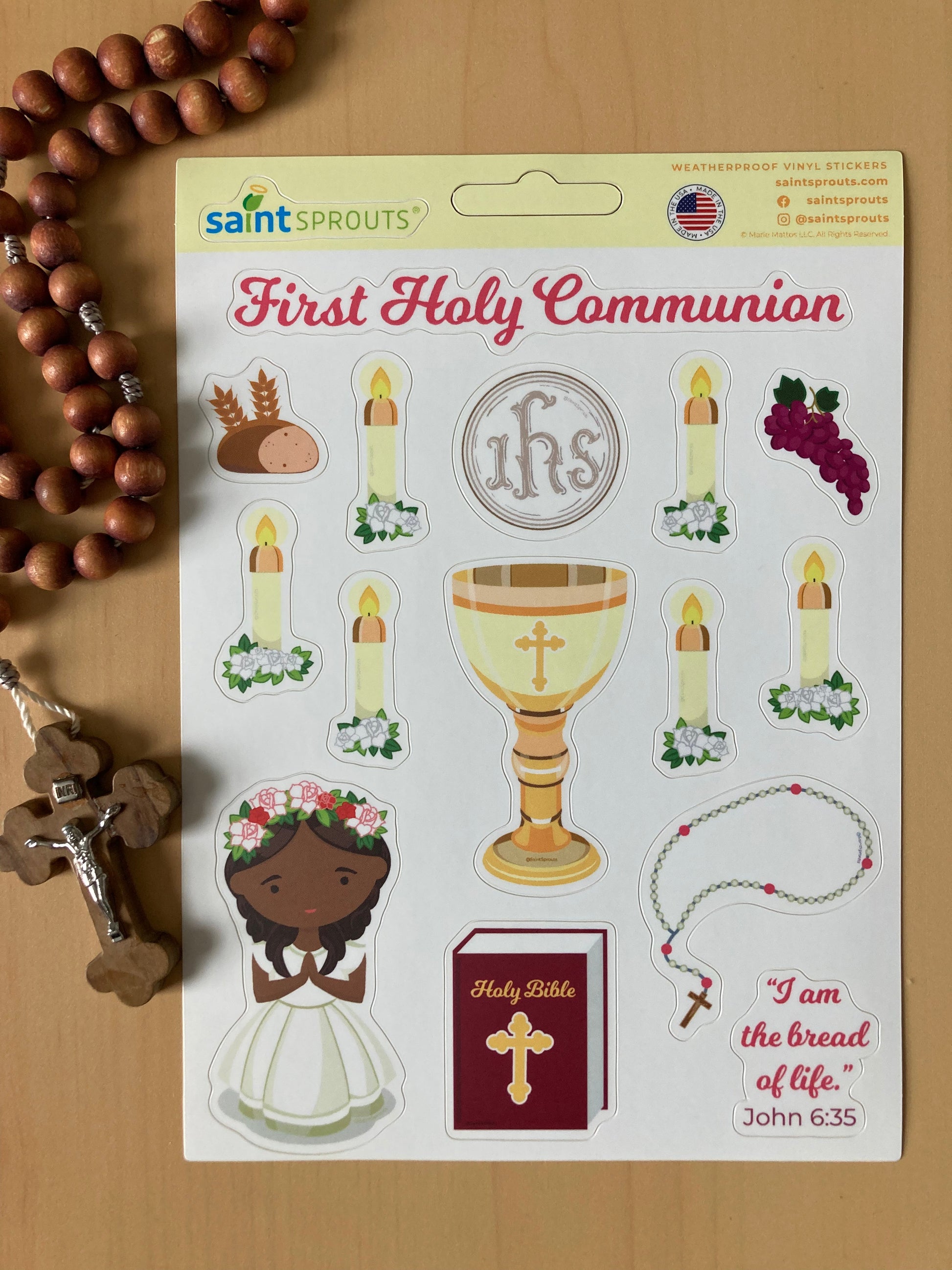 First Communion Sticker Sheet / Girl's First Holy Communion Sticker Sheet - Journeys of Faith