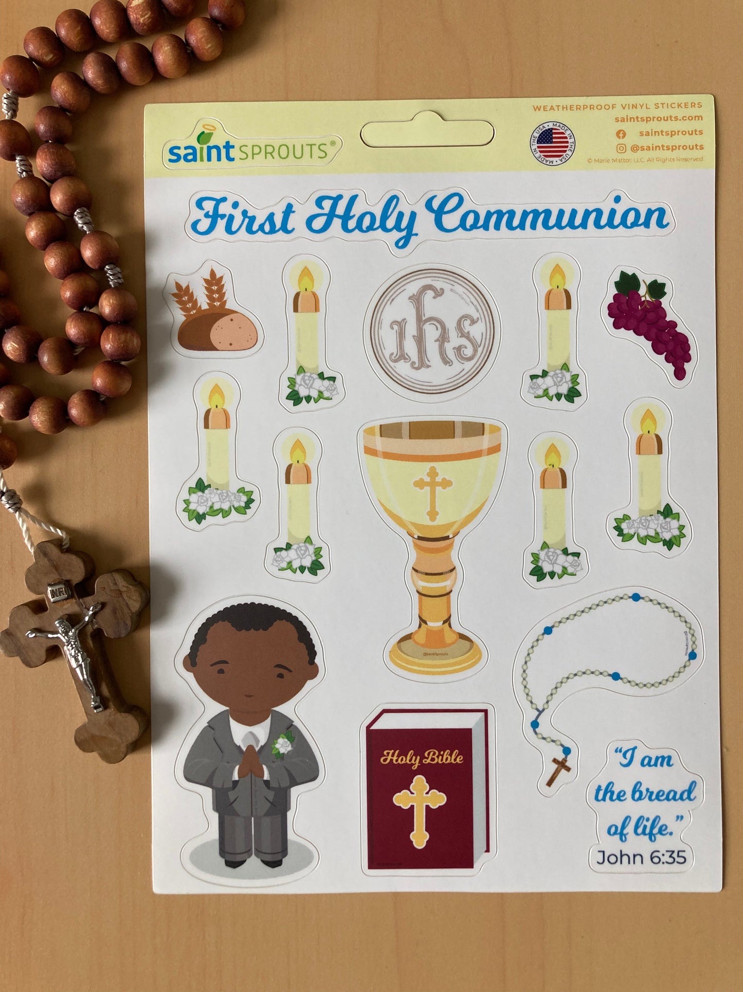First Communion Sticker Sheet / Boy's First Holy Communion Sticker Sheet - Journeys of Faith