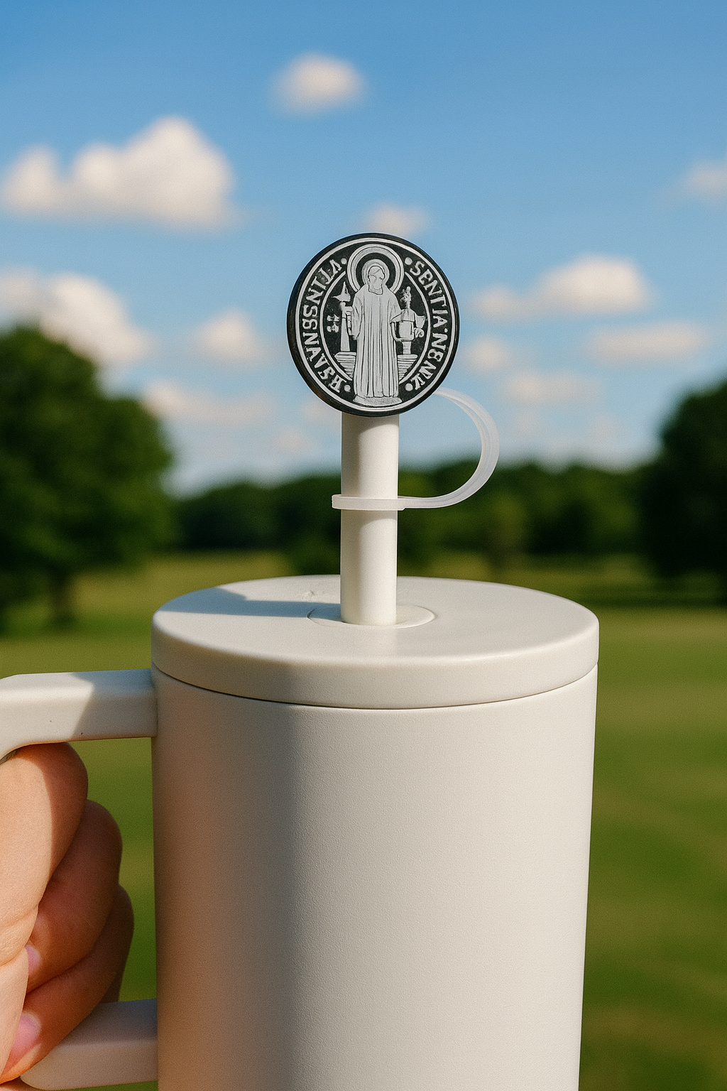 Catholic Straw Toppers: St. Benedict Medal (a 2 pack!) - Journeys of Faith