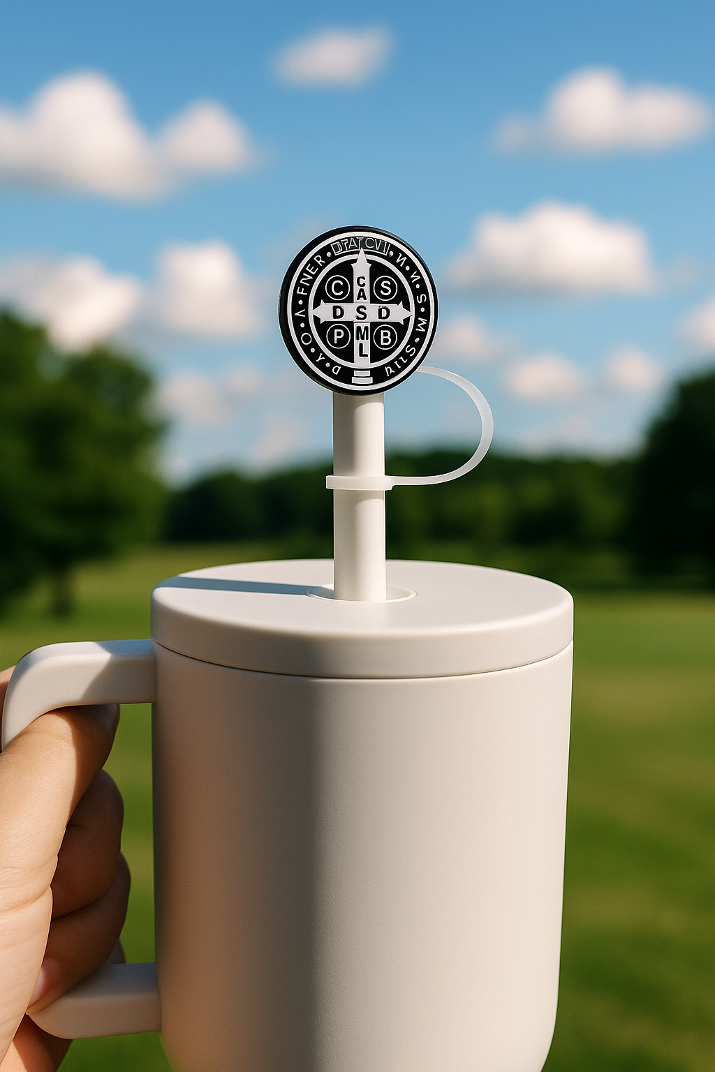 Catholic Straw Toppers: St. Benedict Medal (a 2 pack!) - Journeys of Faith