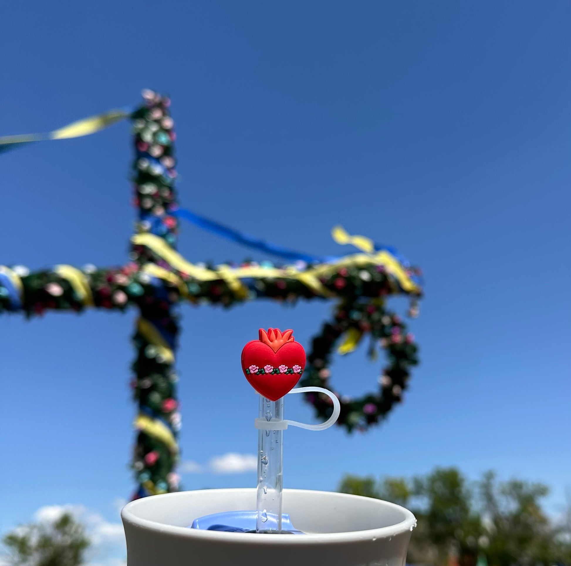 Catholic Straw Toppers: Holy Hearts (a 2 pack!) - Journeys of Faith