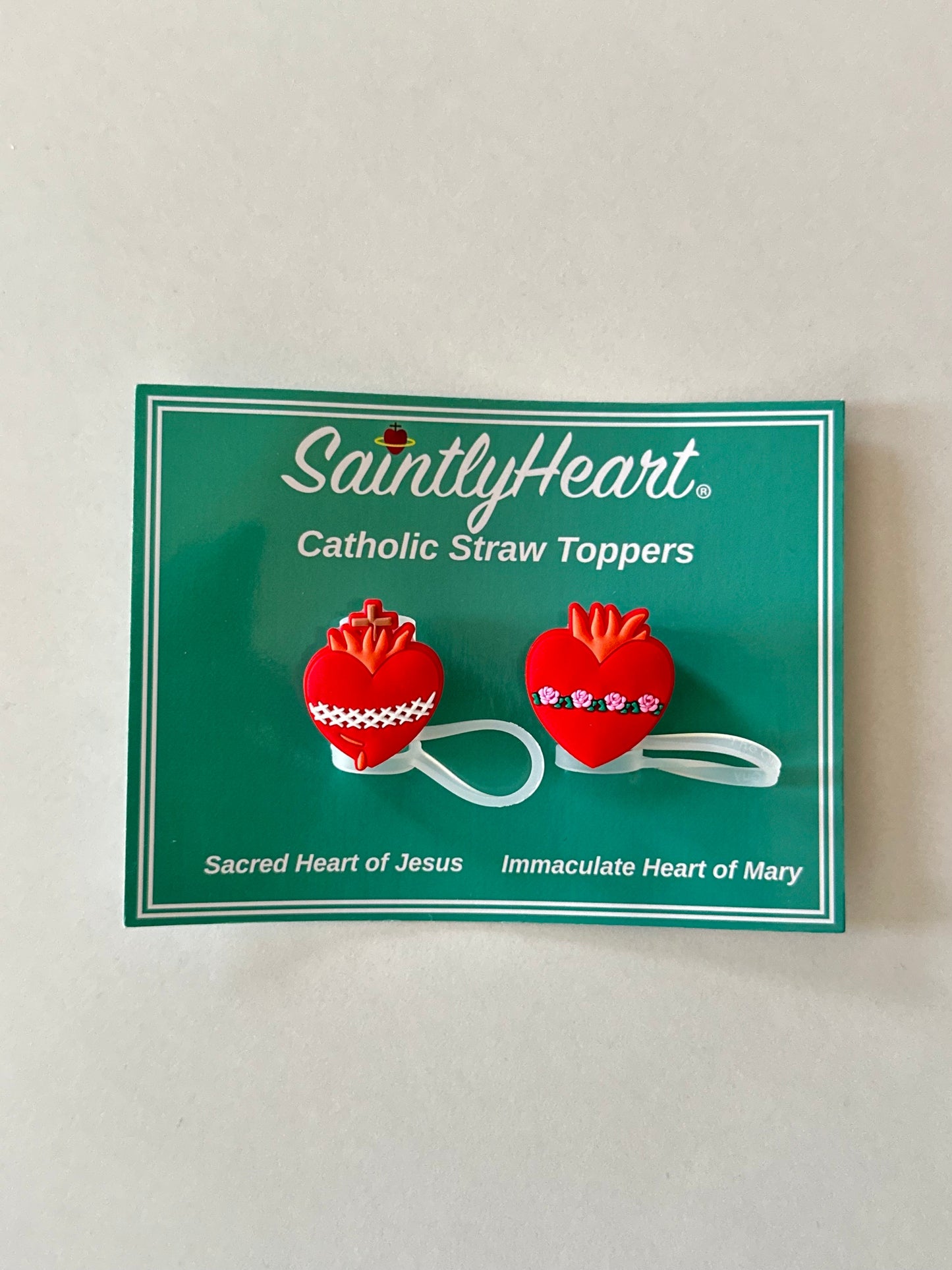 Catholic Straw Toppers: Holy Hearts (a 2 pack!) - Journeys of Faith