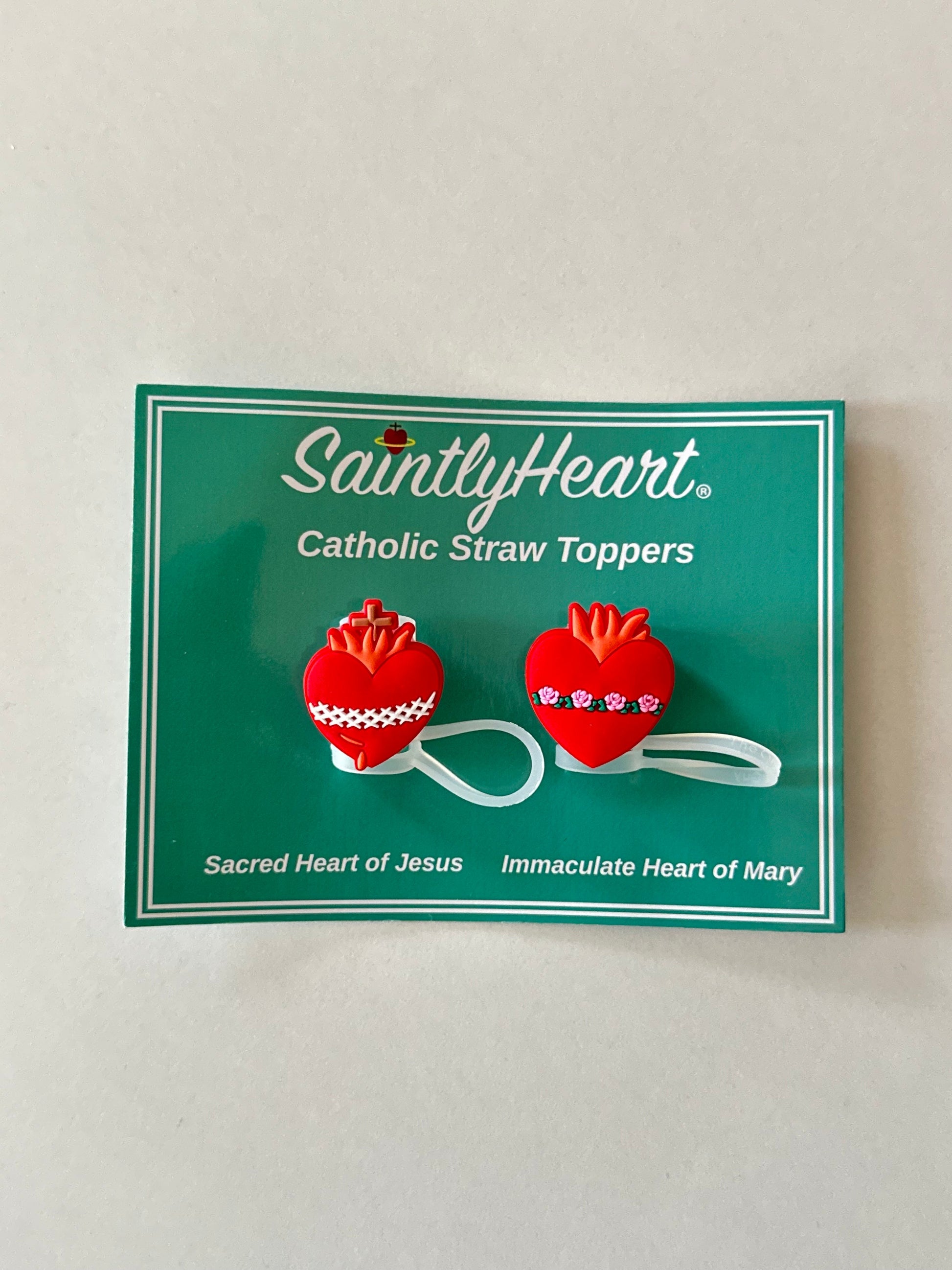Catholic Straw Toppers: Holy Hearts (a 2 pack!) - Journeys of Faith